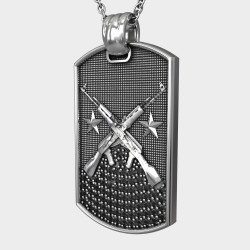 AK47 Kalashnikov Army Tag Collar Colgante 0416