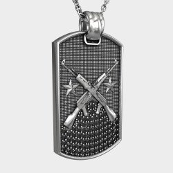 AK47 Kalashnikov Army Tag Collar Colgante 0416