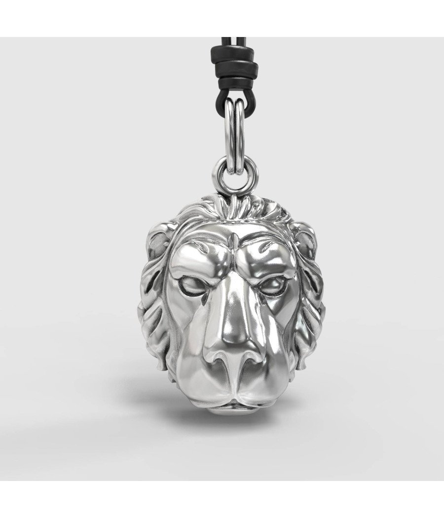 León collar de plata para los hombres 0407