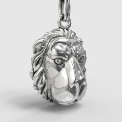 León collar de plata para los hombres 0407
