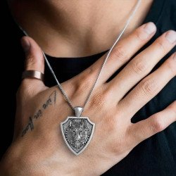 Collier de loup en argent personnalisé 0384