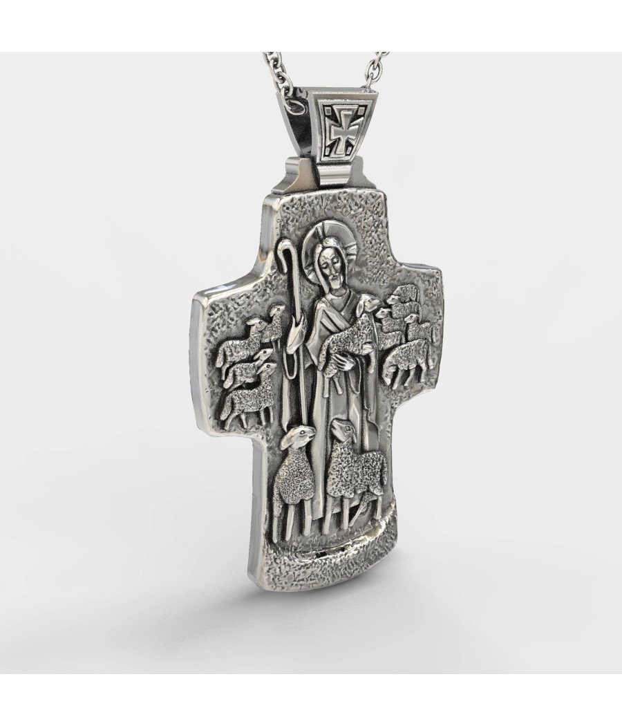 Collier pendentif religieux Jésus Croix 0370