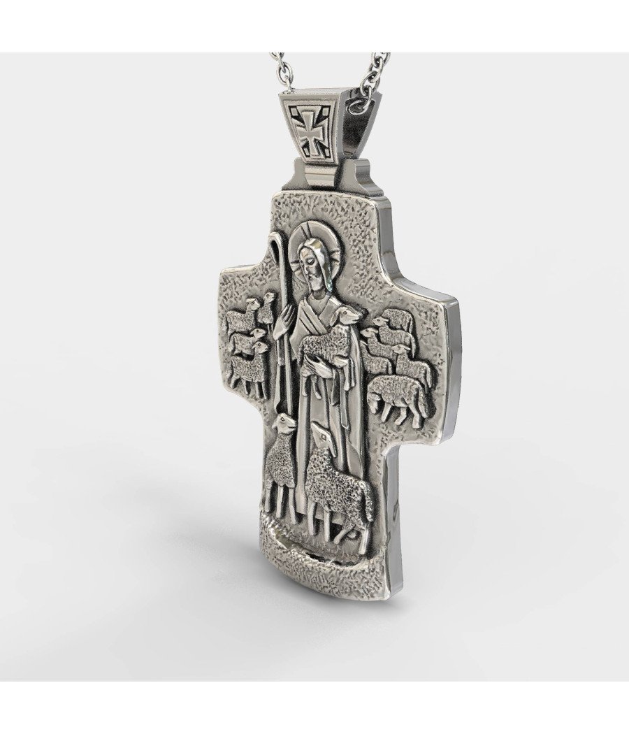 Collier pendentif religieux Jésus Croix 0370