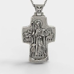 Religious Jesus Cross Mens Pendant Necklace 0370