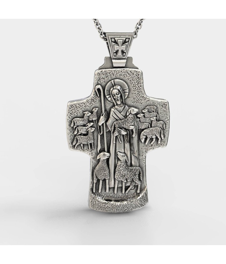 Collier pendentif religieux Jésus Croix 0370