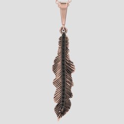 Collier de feuilles pour femmes avec pierres noires 0127RMP