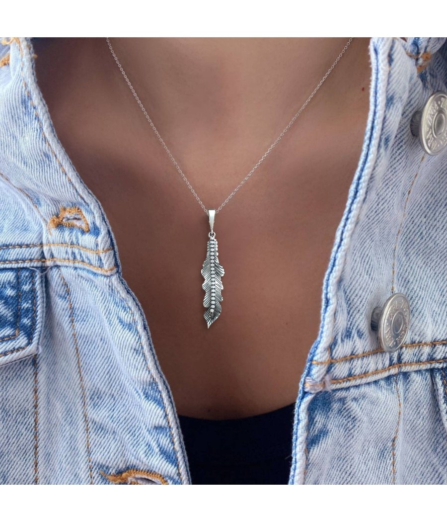 Collier de feuilles élégantes en argent | Cadeau pour elle