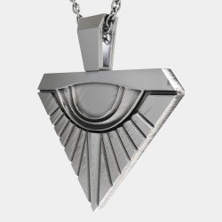 Mens Silver Evil Eye Pendant Necklace 0508