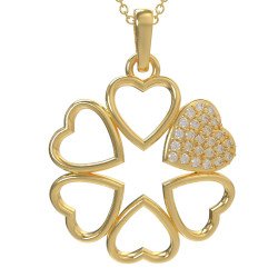 Collier avec pendentif en forme de fleur en forme de coeur 0878K