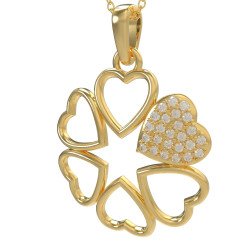 Heart Flower Shape Pendant Necklace 0878K