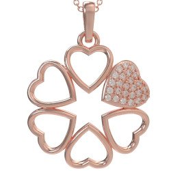 Elegant Hearts Pendant Necklace 0878R