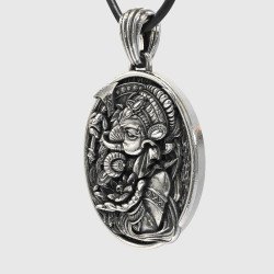 Sterling Silver Elephant Medallion Necklace 0366