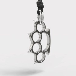 Rock Men Silver Knuckle Pendant Necklace 0361