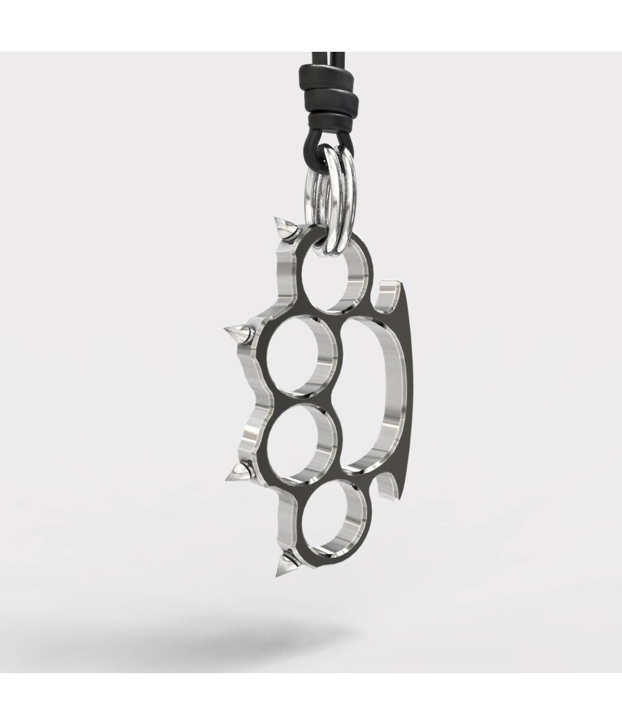 Rock Men Silver Knuckle Pendant Necklace 0361