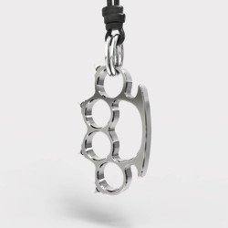 Rock Men Silver Knuckle Pendant Necklace 0361