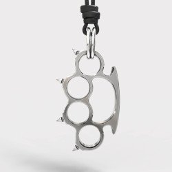 Rock Men Silver Knuckle Pendant Necklace 0361