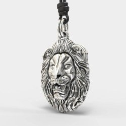 Lion Silver Necklace For Men 0014