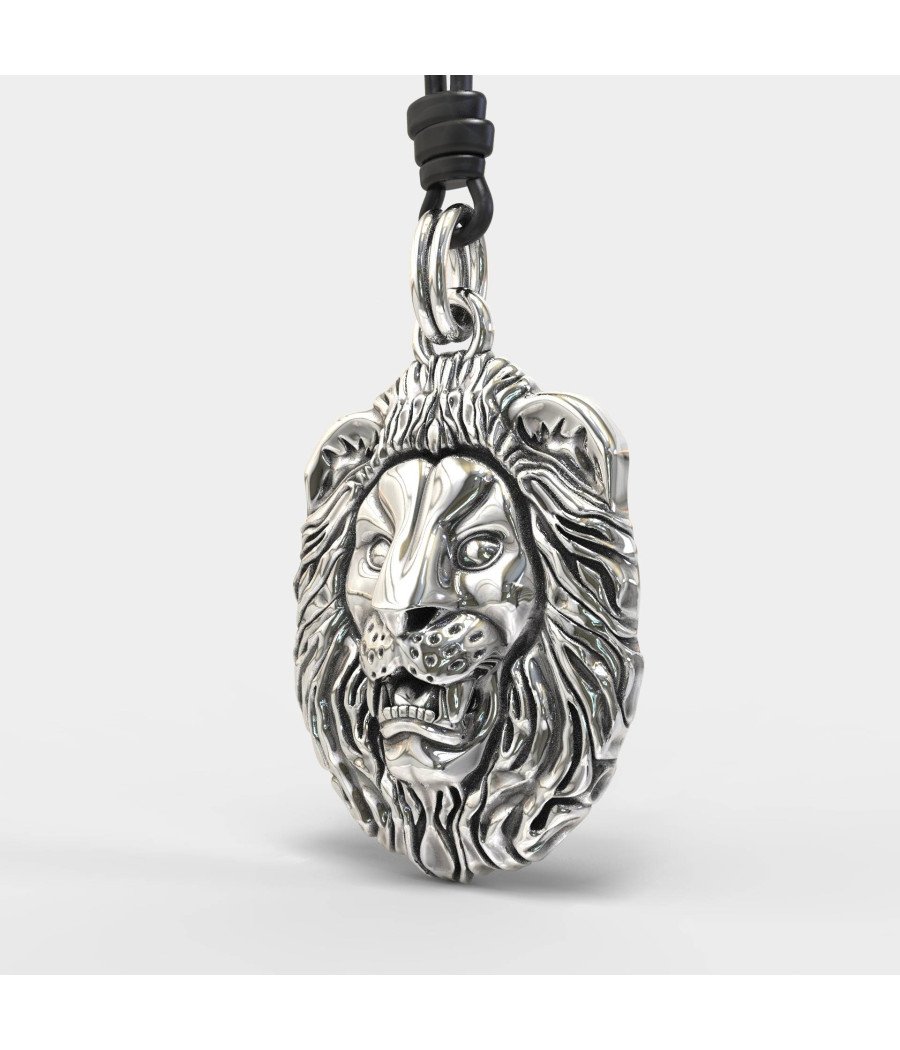 Lion Silver Necklace For Men 0014