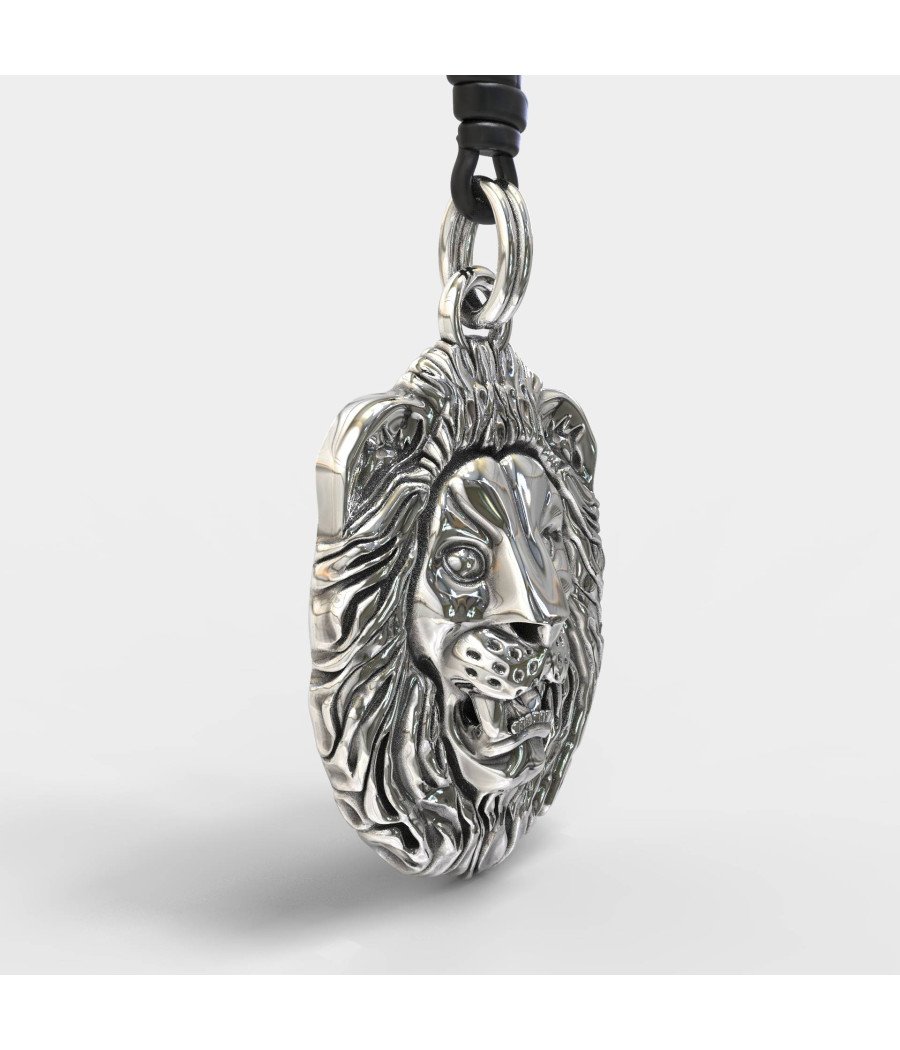 Lion Silver Necklace For Men 0014