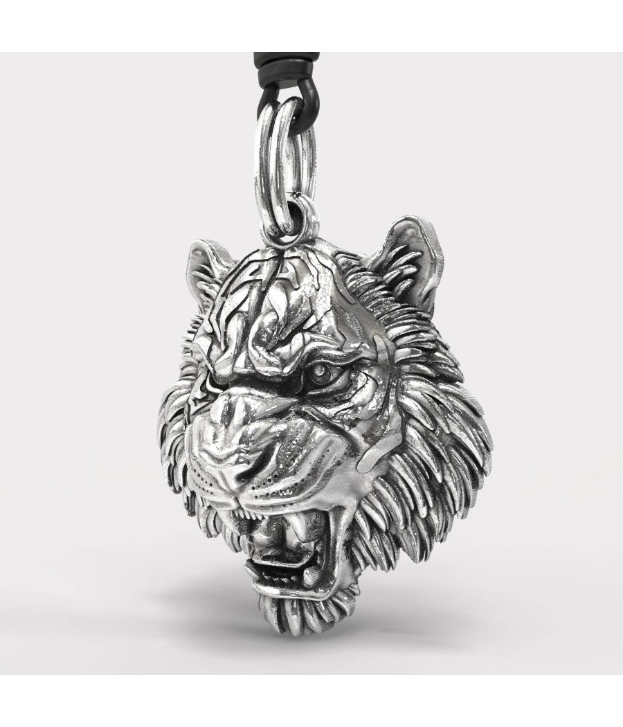 Angry Tiger Men Pendant Necklace 0359