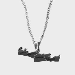 Crete Island Map Necklace 0350
