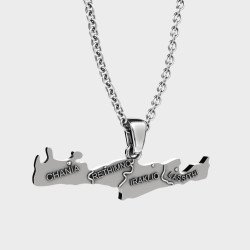 Crete Island Map Necklace 0350