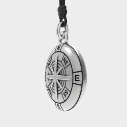 Men's 925 Silver Compass Necklace 0351