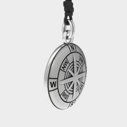 Men's 925 Silver Compass Necklace 0351