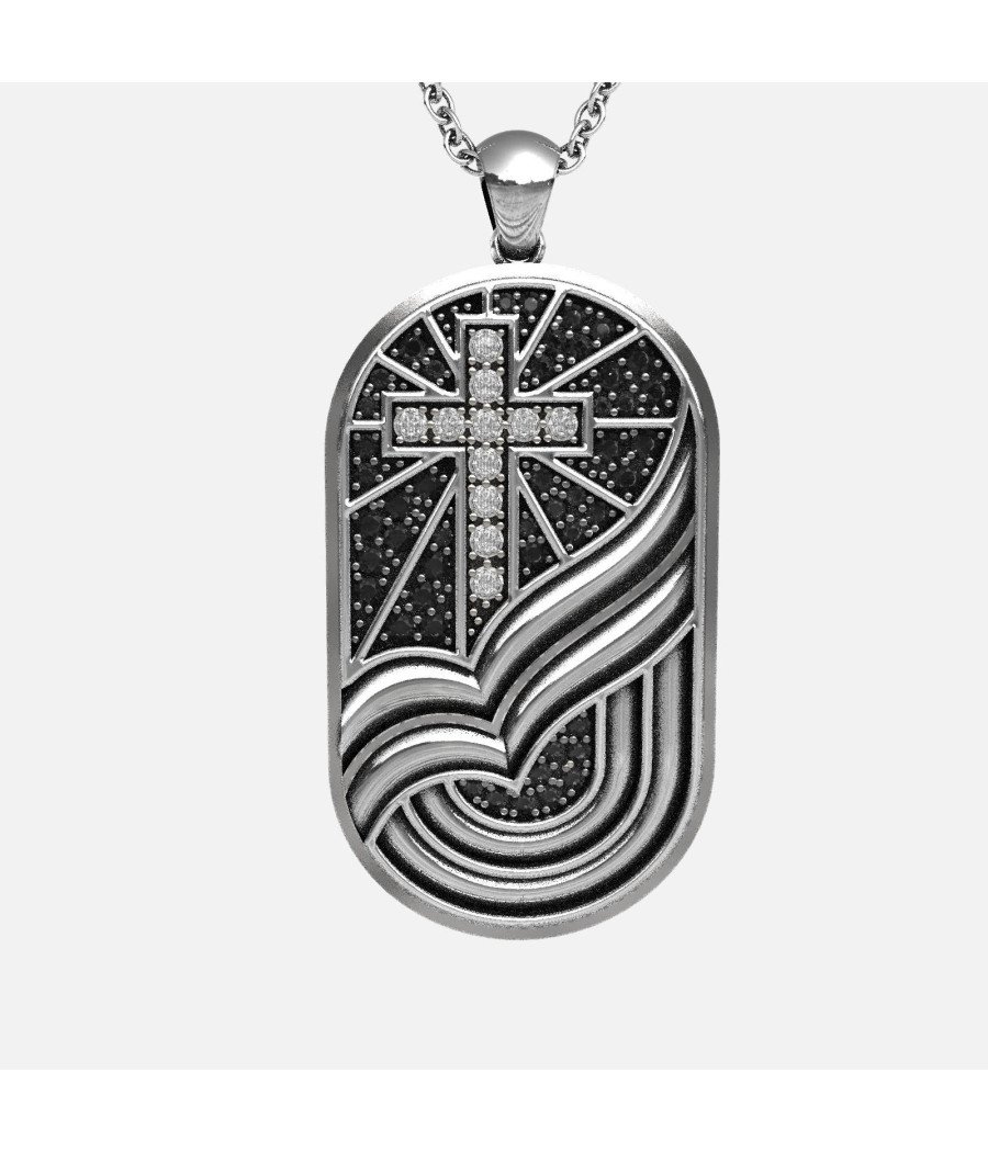 Ανδρικό Κολιέ Ταυτότητα Σταυρός 0337