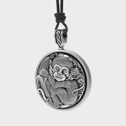 Collar Étnico Plata Madre Mono y su Bebé 0335