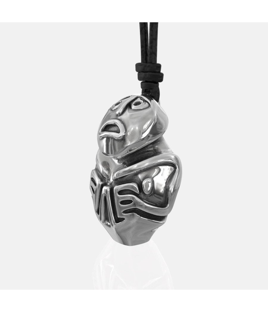 Collar de indio nativo americano Tótem Tiki oxidado 0334