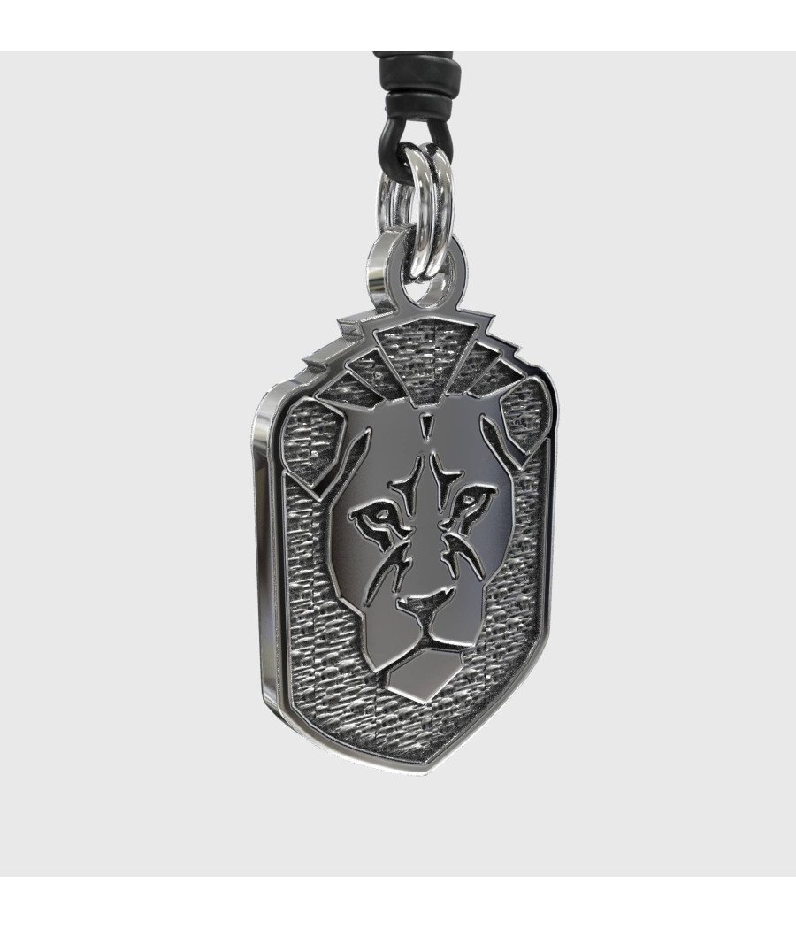 Silver Lion Pendant Necklace for Men 0332