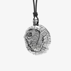 Vintage Ασημένιο Ανδρικό Κολιέ Αρχαίο Ελληνικό Νόμισμα