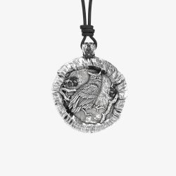 Vintage Silver Men's Necklace Ancient Greek Coin Owl 0331