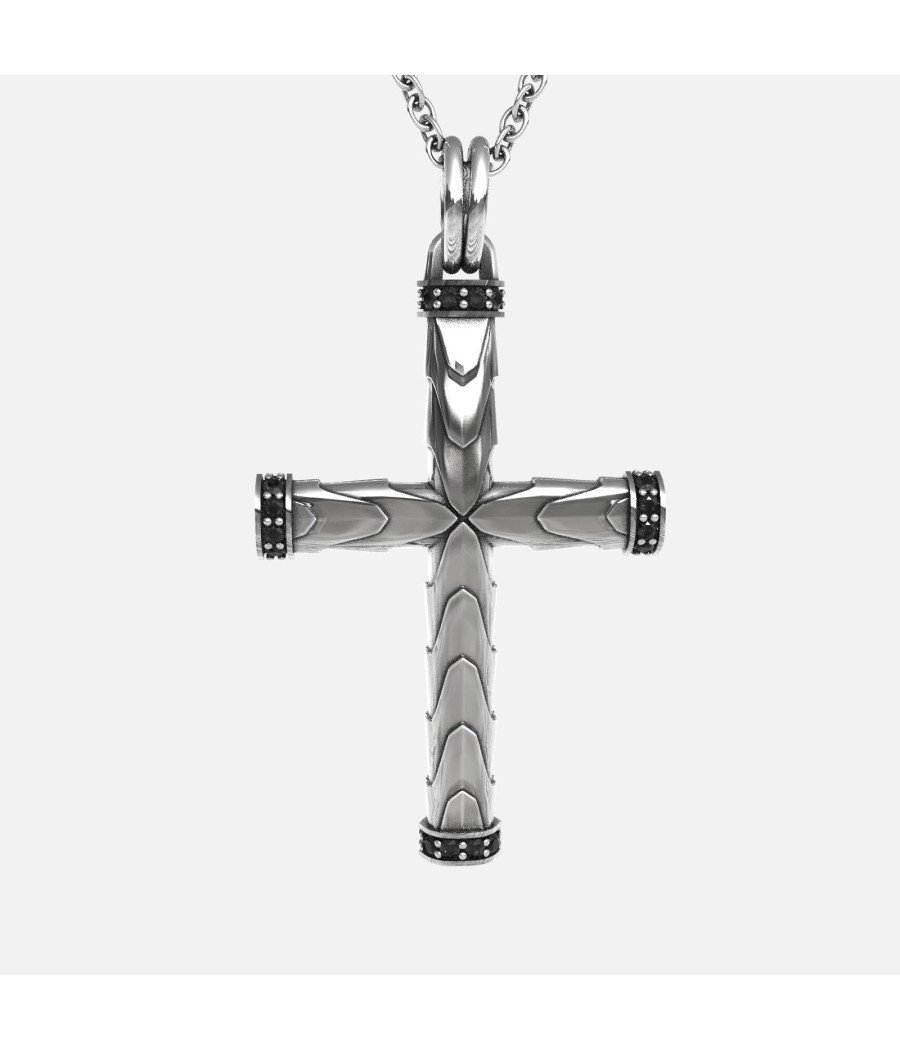 Silver Cross Pendant Necklace - Cross Chain Pendant Necklace