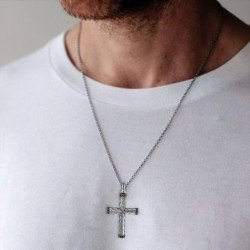 Beeindruckendes Silber Herrenkreuz 0330