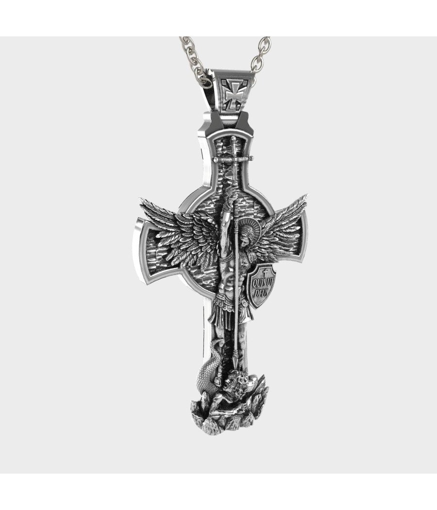 Catholic Saint Michael Cross Necklace 0326