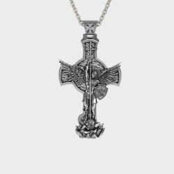 Catholic Saint Michael Cross Necklace 0326