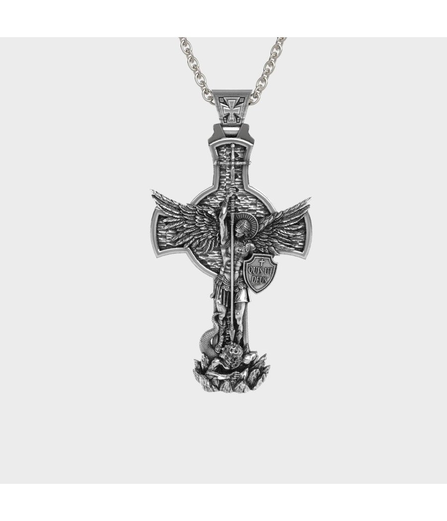 Catholic Saint Michael Cross Necklace 0326