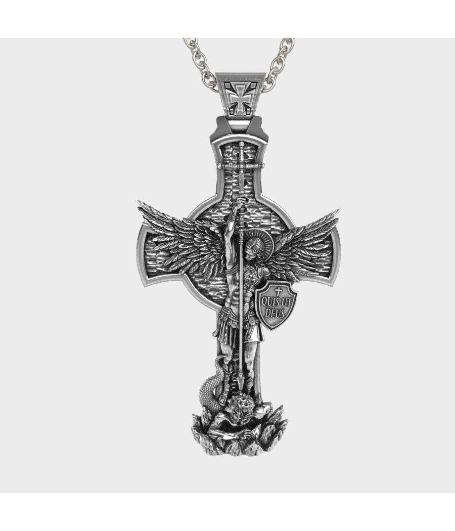 Catholic Saint Michael Cross Necklace 0326