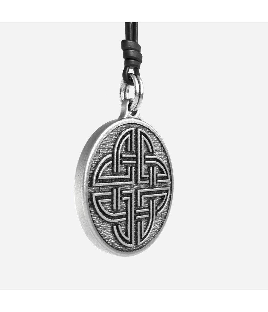 Celtic Knot Handmade Sterling Silver Men Charm Necklace 0299