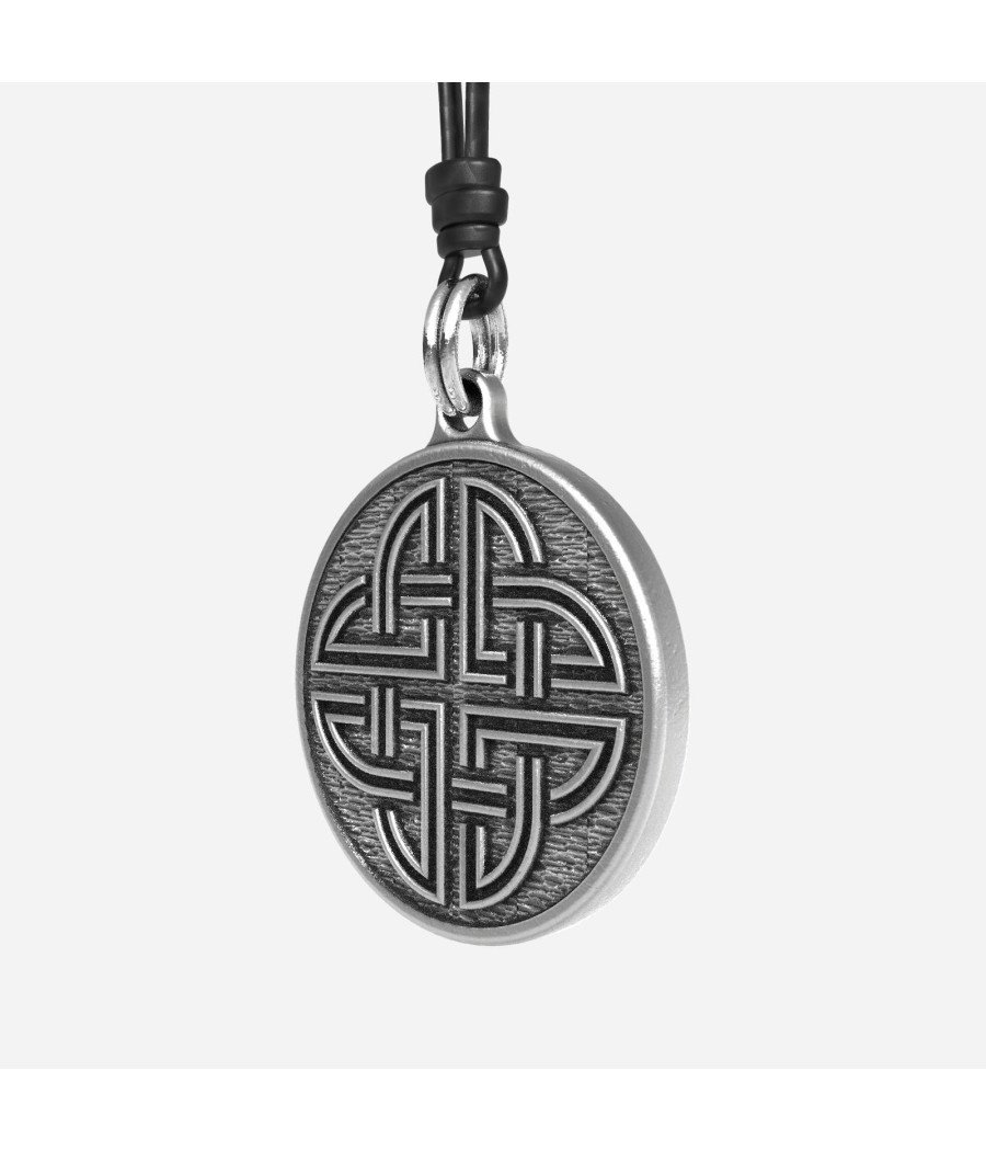 Celtic Knot Handmade Sterling Silver Men Charm Necklace 0299