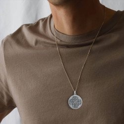 Celtic Knot Handmade Sterling Silver Men Charm Necklace 0299