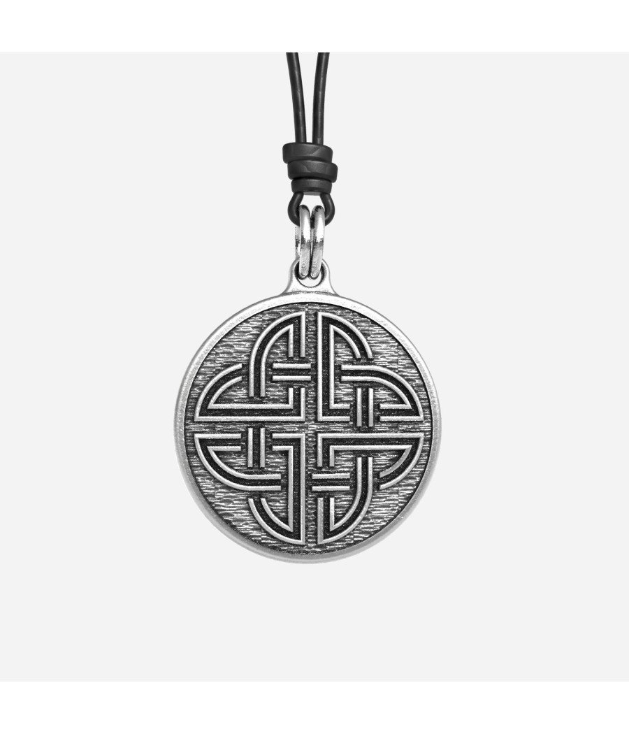 Celtic Knot Handmade Sterling Silver Men Charm Necklace 0299