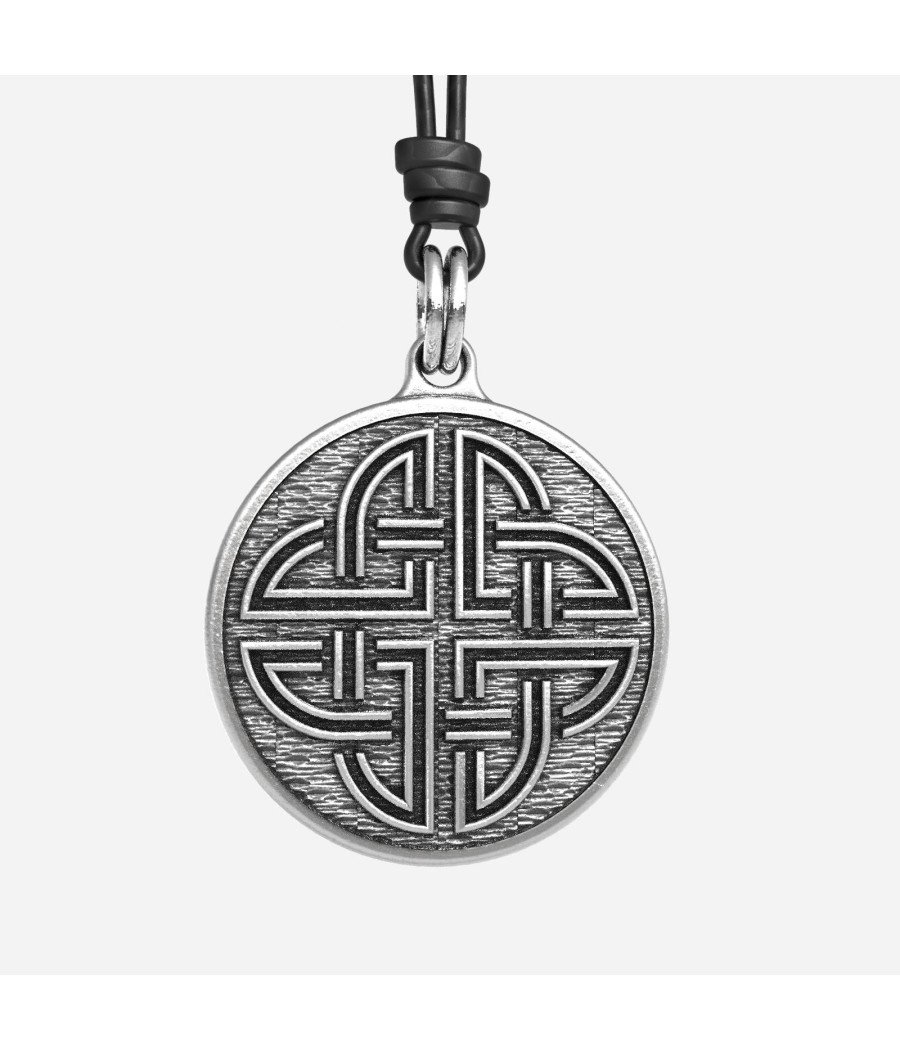 Celtic Knot Handmade Sterling Silver Men Charm Necklace 0299 Celtic Knot Handmade Sterling Silver Men Charm Necklace 0299