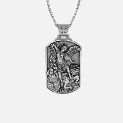 St Michael Cristian Silver Pendant 0322