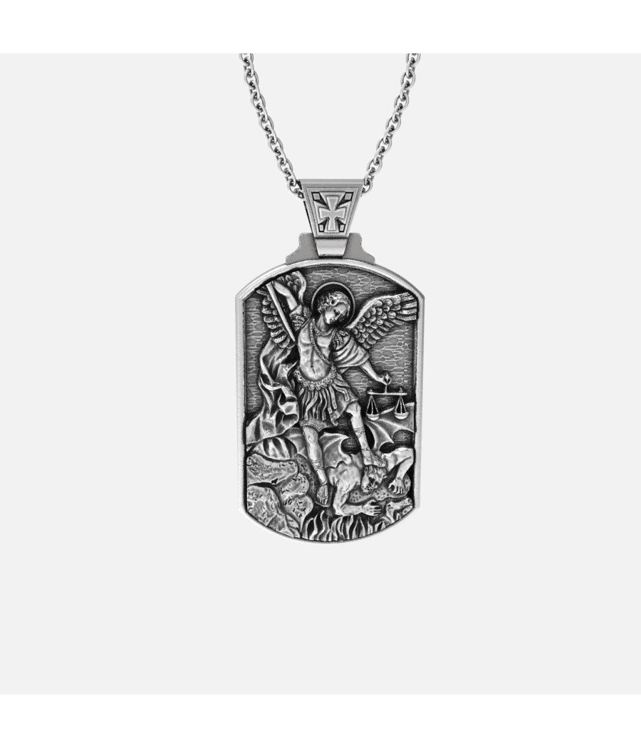 St Michael Cristian Silver Pendant 0322