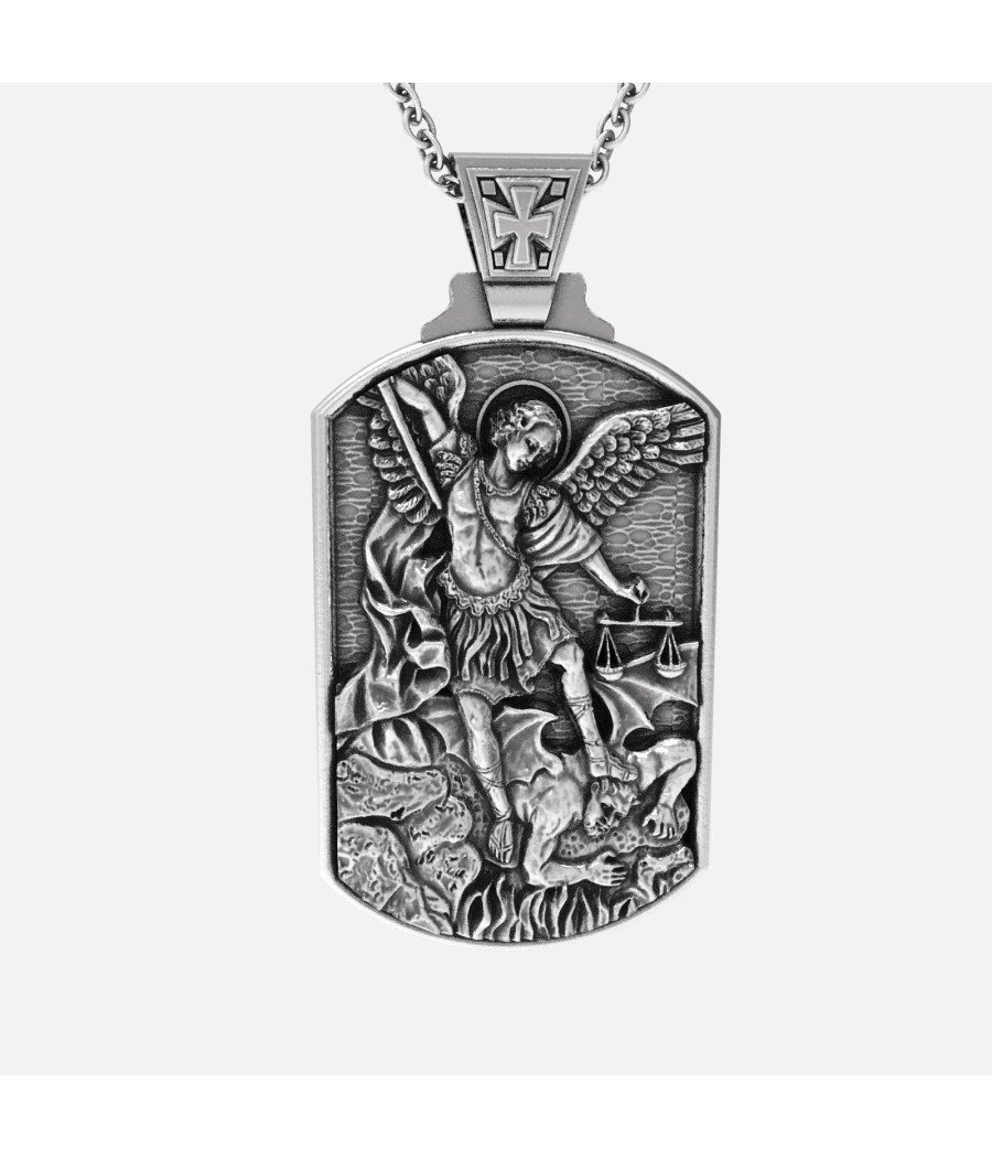 St Michael Cristian Silver Pendant 0322