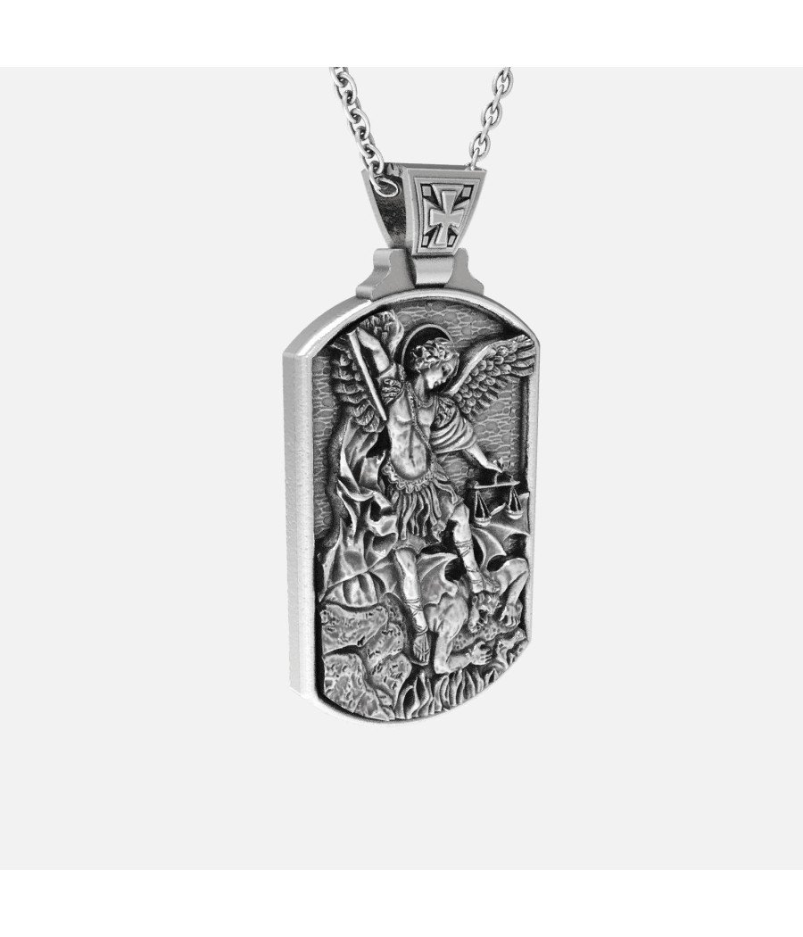 St Michael Cristian Silver Pendant 0322