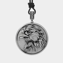 Oxidized Silver Eagle Necklace 0321